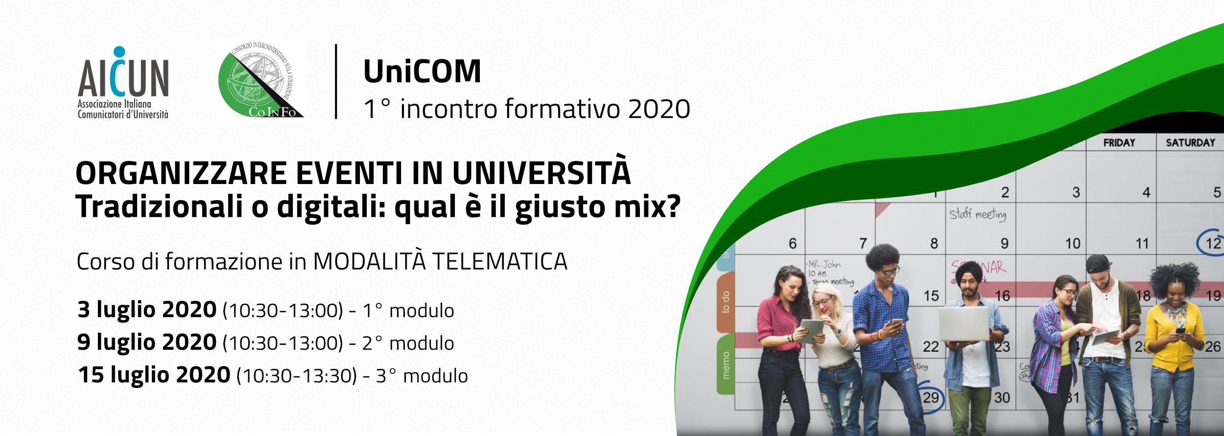 corso formazione UniCOM Organizzare eventi in università